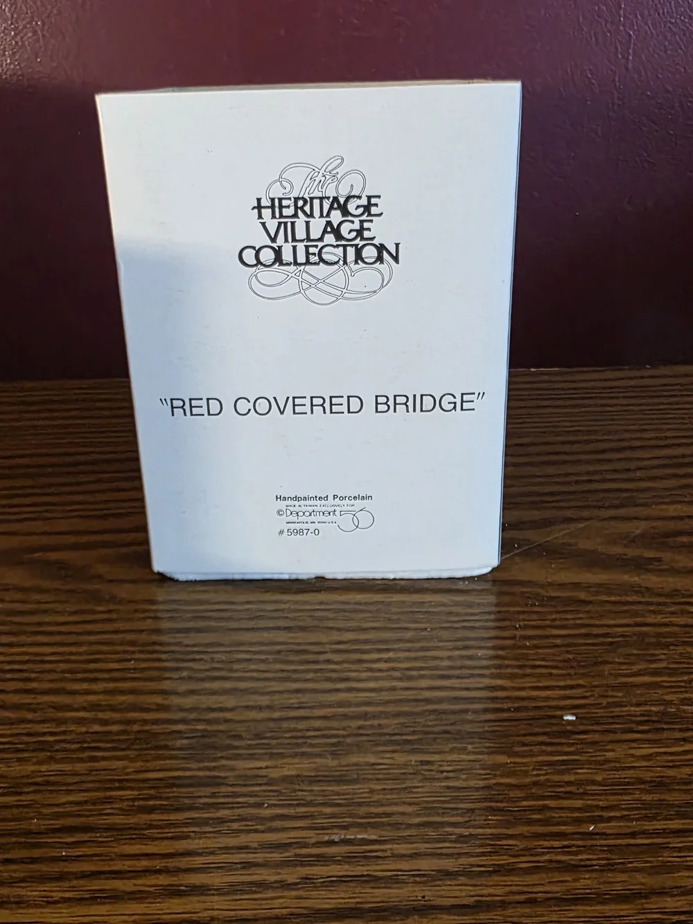 Dept 56 Heritage Village Red Covered Bridge Maple Creek Porcelain Hand Painted